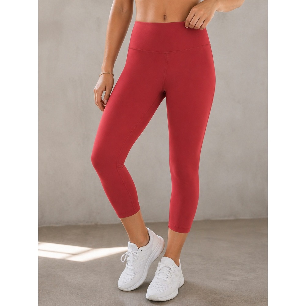 90 Degree‎ by Reflex Capri Leggings Womens Medium Orange High Waisted Yoga